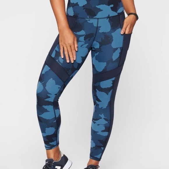 Athleta Pants - Athleta Blue Camouflage Leggings, Medium